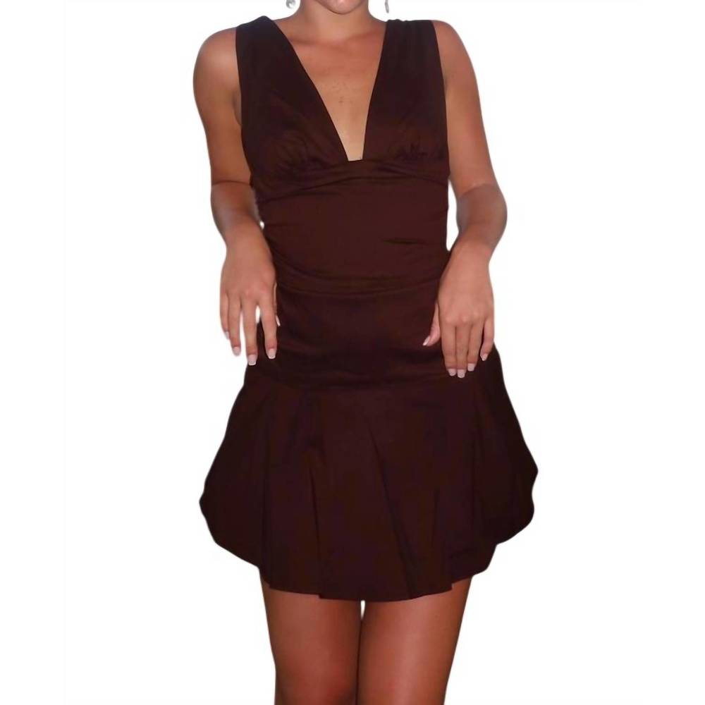 NEW COTTON CANDY clean slate mini dress in espresso